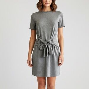 RD Style Tie-Front T-Shirt Dress Gray – Size S